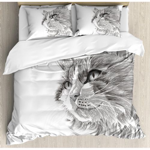  Ambesonne Unicorn Home and Kids Decor Duvet Cover Set, Unicorn Galloping on Curved Swirled Tree Branches in Forest Theme Design, A Decorative 3 Piece Bedding Set with Pillow Shams,