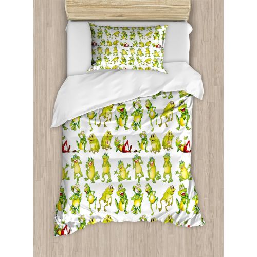  Ambesonne Unicorn Home and Kids Decor Duvet Cover Set, Unicorn Galloping on Curved Swirled Tree Branches in Forest Theme Design, A Decorative 3 Piece Bedding Set with Pillow Shams,