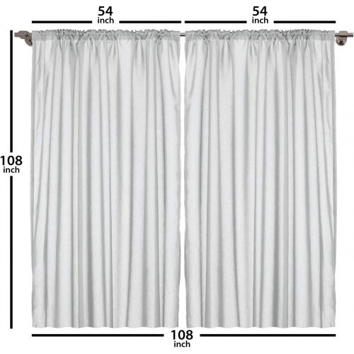  Ambesonne Gothic Curtains, Ornate Swirling Branches with Roses Garden Flower Grunge Style European, Living Room Bedroom Window Drapes 2 Panel Set, 108 W X 84 L inches, Vermilion Bl
