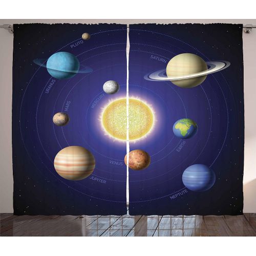  Ambesonne Purple and Turquoise Curtains, Hippie Ombre Mandala Inner Peace and Meditation with Ornamental Art, Living Room Bedroom Window Drapes 2 Panel Set, 108 W X 84 L inches, Pu