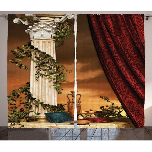  Ambesonne Sports Decor Curtains, Many Different Sports Balls All Together Championship Ping Pong Volleyball Olympics Concept, Living Room Bedroom Decor, 2 Panel Set, 108W X 84L inc