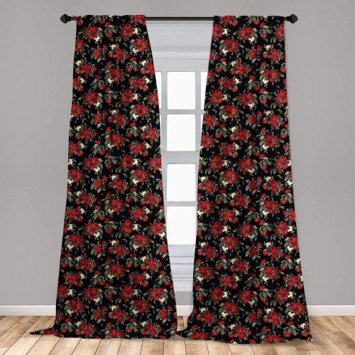  Ambesonne Gothic Decor Curtains 2 Panel Set, Photo of Dark Forest Scenery with Sunbeams and Fog Vintage Nostalgic Colors Gothic Fantasy Art, Living Room Bedroom Decor, 108 W X 84 L