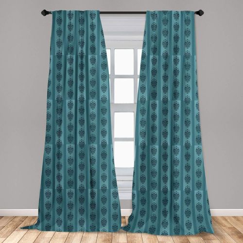  Ambesonne Gothic Decor Curtains 2 Panel Set, Photo of Dark Forest Scenery with Sunbeams and Fog Vintage Nostalgic Colors Gothic Fantasy Art, Living Room Bedroom Decor, 108 W X 84 L