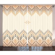 Modern Decor Curtains by Ambesonne, Autumn Forest Scenery with Rays of Warm Sun Lights on Shady Trees Woods Art, Living Room Bedroom Window Drapes 2 Panel Set, 108W X 63L Inches, Y