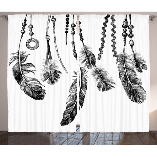  Modern Decor Curtains by Ambesonne, Autumn Forest Scenery with Rays of Warm Sun Lights on Shady Trees Woods Art, Living Room Bedroom Window Drapes 2 Panel Set, 108W X 63L Inches, Y