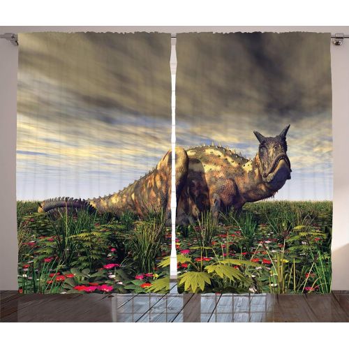  Ambesonne Forest Decor Curtains by, Enchanted Woodland Foliage in Deep Tropical Jungle at Southeast Asian Landscape, Living Room Bedroom Window Drapes 2 Panel Set, 108W X 63L Inche