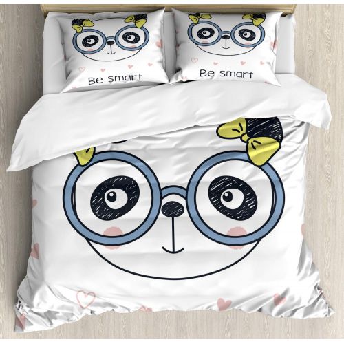  Ambesonne Teen Room Duvet Cover Set Twin Size, Baseball Cartoon Style Player Hitting The Ball Boys Kids Caricature Print, Decorative 2 Piece Bedding Set with 1 Pillow Sham, White G