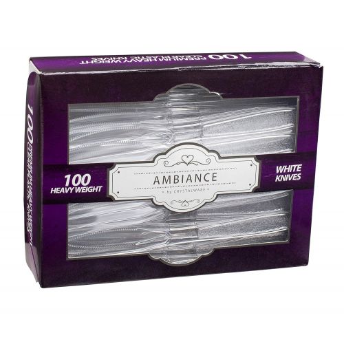  Ambiance By Crystalware Crystalware Heavy Weight Plastic Knives 100/box, Clear