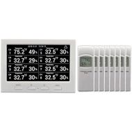 Ambient Weather WS-3000-X8 Thermo-Hygrometer Wireless Monitor w/ 8 Remote Sensors - Logging, Graphing, Alarming, Radio Controlled Clock