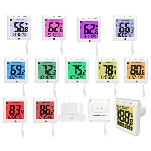  Ambient Weather WS-01-RC-8300-WHITE Atomic Travel Compact Alarm Clock and Color Changing Temperature Night Light