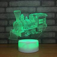 Ambiguity 3D Night Light, 3D LED Mini Night Light Steam Train Acrylic Night Light Home Decor USB Mood Light