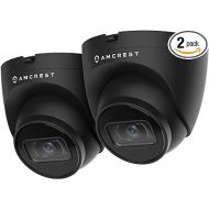 Amcrest 2-Pack 5MP UltraHD Outdoor Security IP Turret PoE Camera with Mic/Audio, 5-Megapixel, 98ft NightVision, 2.8mm Lens, IP67 Weatherproof, MicroSD Recording (256GB), 2PACK-IP5M-T1179EB-28MM Black