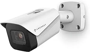 Amcrest UltraHD 4K (8MP) Outdoor Bullet POE IP Camera, 3840x2160, 98ft NightVision, 2.8mm Lens, IP67 Weatherproof, MicroSD Recording, White (IP8M-2496EW-V2)