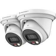 Amcrest 2-Pack UltraHD 4K (8MP) IP PoE AI Camera, 49ft Nightcolor, Security Outdoor Turret Camera, Built-in Mic, Human Detection, Active Deterrent, 129° FOV, 4K@15fps 2PACK-IP8M-2779EW-AI (White)