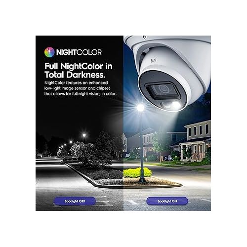  Amcrest 2-Pack UltraHD 4K (8MP) IP PoE AI Camera, 49ft Nightcolor, Security Outdoor Turret Camera, Built-in Mic, Human Detection, Active Deterrent, 129° FOV, 4K@15fps 2PACK-IP8M-2779EW-AI (White)