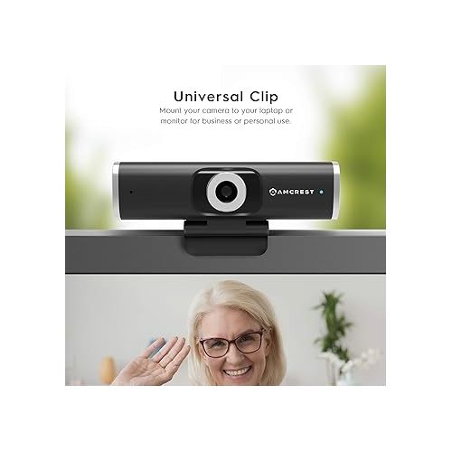  Amcrest 1080P Webcam with Microphone for Desktop, Web Cam Computer Camera, Streaming HD USB Web Camera for Laptop & PC with Privacy Cover, Wide Angle Lens, Superior Low Light (AWC195-B)