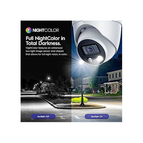  Amcrest UltraHD 4K (8MP) IP POE AI Camera, 4K @30fps, 98ft Night Color Vision F1.0, Security Outdoor Turret Camera, Vehicle & Human Detection, Active Deterrents, Built in Microphone, IP8M-DT3949EW-3AI