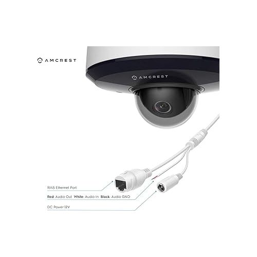  Amcrest ProHD 1080P PTZ Camera Outdoor, 2MP Outdoor Vandal Dome IP PoE Camera (3X Optical Zoom) IK08 Vandal-Proof, IP66 Weatherproof, Night Vision up to 49ft, Pan/Tilt (IP2M-866EW) (White)