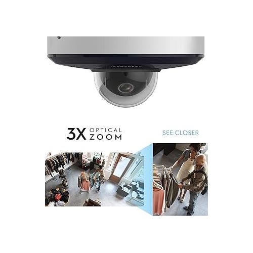  Amcrest ProHD 1080P PTZ Camera Outdoor, 2MP Outdoor Vandal Dome IP PoE Camera (3X Optical Zoom) IK08 Vandal-Proof, IP66 Weatherproof, Night Vision up to 49ft, Pan/Tilt (IP2M-866EW) (White)