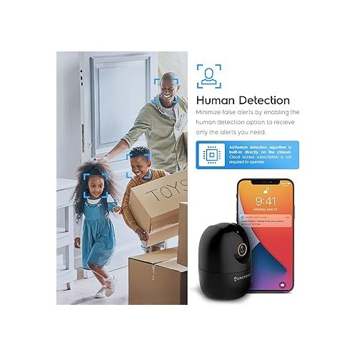  Amcrest 4MP WiFi Camera Indoor, Dog Camera, Sound & Baby Monitor, Human & Pet Detection, Motion-Tracking, w/ 2-Way Audio, Pan/Tilt Wireless IP Camera, Night Vision, Smart Home ASH41-B