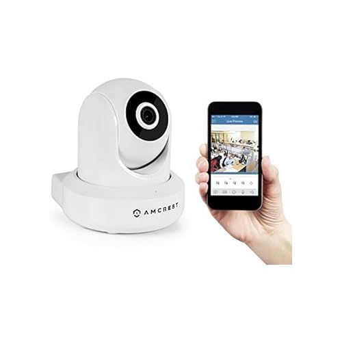  2-Pack Amcrest ProHD 1080P WiFi/Wireless IP Security Camera IP2M-841 Pan/Tilt, 2-Way Audio, Optional Cloud Recording, Full HD 1080P 2MP, Super Wide 90° Viewing Angle, Night Vision (White)