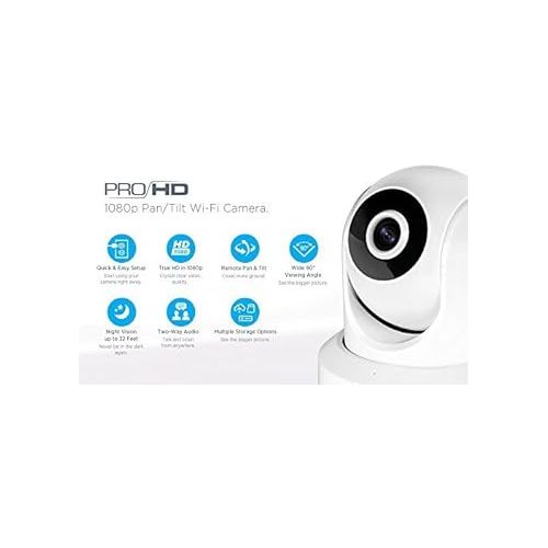  2-Pack Amcrest ProHD 1080P WiFi/Wireless IP Security Camera IP2M-841 Pan/Tilt, 2-Way Audio, Optional Cloud Recording, Full HD 1080P 2MP, Super Wide 90° Viewing Angle, Night Vision (White)