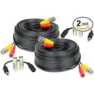 Amcrest 2-Pack 60 Feet Pre-Made All-in-One Siamese BNC Video and Power CCTV Security Camera Cable with Two Female Connectors for 960H & HD-CVI Camera and DVR (SCABLEHD60B-2pack)