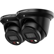 Amcrest 2-Pack UltraHD 4K (8MP) IP PoE AI Camera, 49ft Nightcolor, Security Outdoor Turret Camera, Built-in Mic, Human Detection, Active Deterrent, 129° FOV, 4K@15fps 2PACK-IP8M-2779EB-AI (Black)