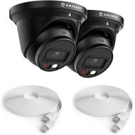 Amcrest 2PACK 4K (8MP) IP PoE AI Camera, 49ft Color Nightvision, Security Outdoor Turret Camera, 2X 60ft Cat6E Cable, Human & Vehicle Detection, 4K @15fps IP8M-2779EB2-CAT6CABLE60FT2 (Black)