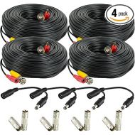 Amcrest 4-Pack 100 Feet Pre-Made All-in-One Siamese BNC Video and Power CCTV Security Camera Cable with Two Female Connectors for 960H & HD-CVI Camera and DVR (SCABLEHD100B-4pack)