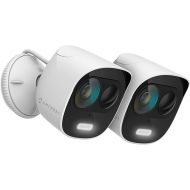 Amcrest 2-Pack ProHD 2-Megapixel Wireless Outdoor Security Camera, Deterrent Outdoor IP WiFi Camera - Full HD 1080P @30fps, IP65 Weatherproof, 33ft Nightvision, Two-Way Audio, 2PACK-ADC2W (White)`