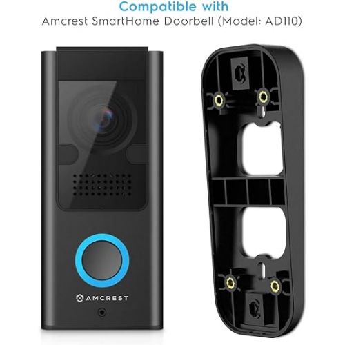  Amcrest Doorbell Adjustable Angle Mount Compatible with Amcrest SmartHome Doorbell/WiFi Enabled Video Doorbell, Amcrest Bracket Wedge Kit/Adjustment Adapter/Mounting Plate/Wedge Kit (AD110-WEDGE)