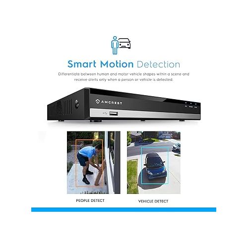  Amcrest 5MP UltraHD 8 Channel DVR Security Camera System Recorder, 5MP Security DVR for Analog Security Cameras, Remote Smartphone Access, HDD & Cameras NOT Included (REP-AMDV5M8) (Renewed)