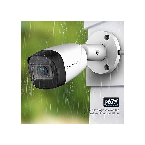  Amcrest ProHD 4MP 1520P 2688TVL Bullet Outdoor Security Camera (Quadbrid 4in1 HD-CVI/TVI/AHD/Analog), 4MP 2688x1520, 98ft Night Vision, IP67 Weatherproof, 125° Viewing Angle, White (AMC4MBC28-W-V2)