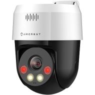 Amcrest 5MP UltraHD Mini AI Outdoor IP PoE Camera, Pan/Tilt Security IP Camera with Two-Way Audio, 98ft Full Color Night Vision, Active Deterrents, 5-Megapixel, Wide 104.8° FOV, IP5M-1190EW (White)