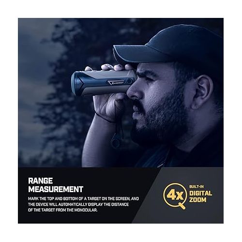  Amcrest Thermal Imaging Monocular for Hunting 256x192 (50Hz) Weather Resistant, Optic Spotting Scope for Night Hunting Outdoor, Thermal Imager, Heat Vision Infrared Monocular Thermal Vision