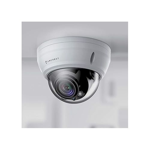  Amcrest UltraHD 4K Varifocal PoE Dome Outdoor Security Camera, 4K (8-Megapixel) 3840x2160P, 164ft Night Vision, 4X Optical Zoom, Motorized Varifocal Lens 58°-110°, White (REP-IP8M-2454EW) (Renewed)