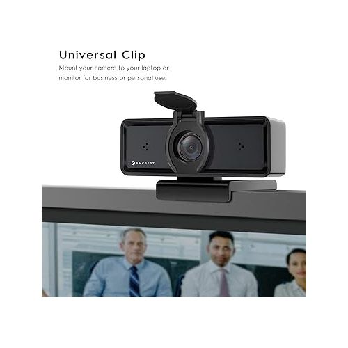  Amcrest 1080P Webcam with Microphone & Privacy Cover, 2 Noise-Cancelling Mics, USB Webcams for Desktop/Laptop PC Computer, Web Cam for Calls, Conference, Zoom, Skype, Online Classes, Meetings AWC2198