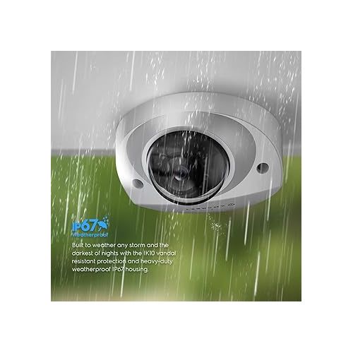  Amcrest 5-Megapixel Wedge IP PoE AI Camera, Security IP Camera Outdoor, Built-in Microphone, Human & Vehicle Detection, Perimeter Protection, 98ft Night Vision, 130° FOV, 5MP@20fps IP5M-W1150EW-AI