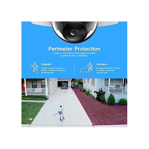  Amcrest 5-Megapixel Wedge IP PoE AI Camera, Security IP Camera Outdoor, Built-in Microphone, Human & Vehicle Detection, Perimeter Protection, 98ft Night Vision, 130° FOV, 5MP@20fps IP5M-W1150EW-AI