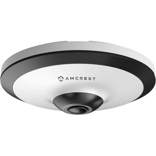  Amcrest Fisheye POE Camera, 360° Panoramic 5-Megapixel POE IP Camera, Fish Eye Security Indoor Camera, 33ft Nightvision, IVS Features and MicroSD Recording, IP5M-F1180EW-V2 (White)