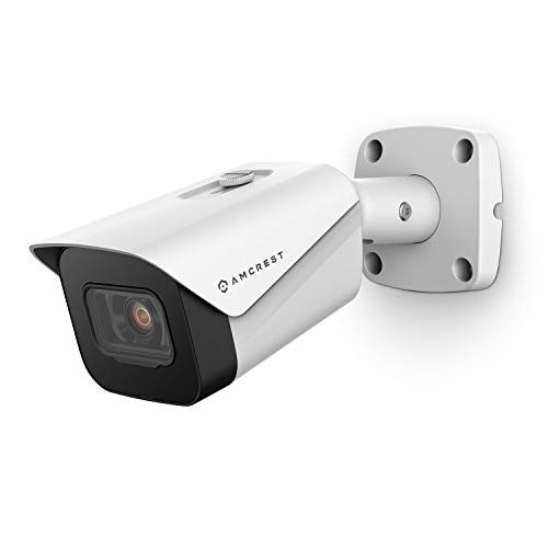  Amcrest UltraHD 4K (8MP) Outdoor Bullet POE IP Camera, 3840x2160, 98ft NightVision, 2.8mm Lens, IP67 Weatherproof, MicroSD Recording, White (IP8M-2496EW-V2)