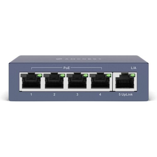  [아마존베스트]Amcrest AMPS5E4P-At-65 5-Port PoE+ Power Over Ethernet Poe Switch