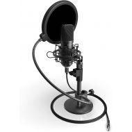 Amcrest USB Microphone for Voice Recordings, Podcasts, Gaming, Online Conferences, Live Streaming, Cardioid Microphone with Pop-Filter, Shock Mount, Adjustable Heavy Metal Stand, A