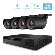 Amcrest UltraHD 4-Megapixel 4CH Video Security System with Four 4.0MP Outdoor IP67 Bullet Cameras, 98ft Night Vision, Pre-Installed 1TB Hard Drive, (AMDV40M4-4B-B)