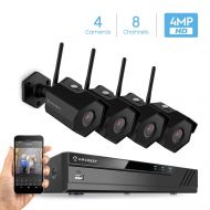Amcrest 8CH 4MP Security Camera System w/ 4K NVR, (8) x 4-Megapixel IP67 Weatherproof Bullet WiFi IP Cameras, 3.6mm Angle Lens, Hard Drive Not Included, 98ft Night Vision (Black)
