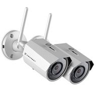 2-Pack Amcrest ProHD Outdoor 3-Megapixel (2304 x 1296P) WiFi Wireless IP Security Bullet Camera - IP67 Weatherproof, 3MP (1080P/1296P), IP3M-943W (White)