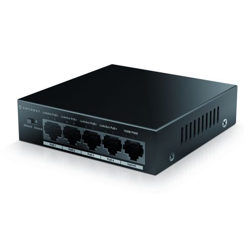  Amcrest 5-Port POE+ Switch with Metal Housing, 4-Ports POE+ Power Over Ethernet Plus 802.3at 58w (AMPS5E4P-AT-58)