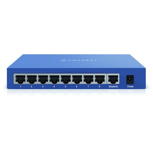  Amcrest 9-Port POE+ Power Over Ethernet POE Switch with Metal Housing, 8-Ports POE+ 802.3at 96w (AMPS9E8P-AT-96)