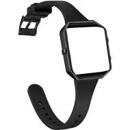 [아마존베스트]Amcute Compatibe for Fitbit Blaze Band Slim Narrow Thin Silicone Replacement Wristband with Metal Frame for Fitbit Blaze Bands Women Men Small Large